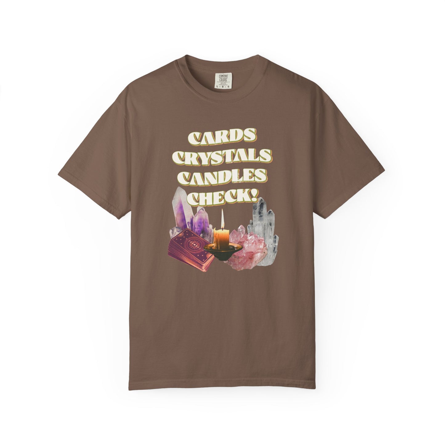 Cards, Crystals, Candles, Check T-Shirt