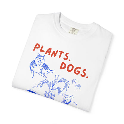 Plants. Dogs. Coffee. T-Shirt Printify