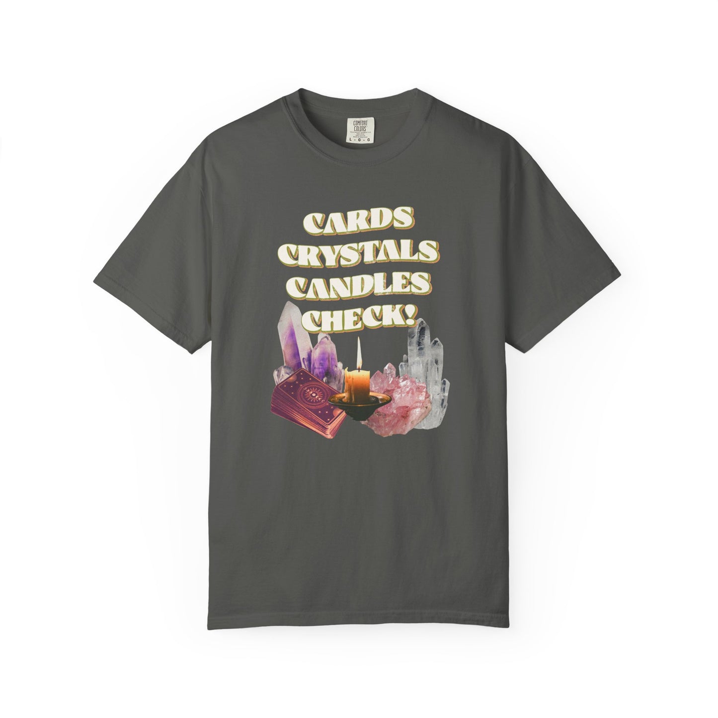 Cards, Crystals, Candles, Check T-Shirt