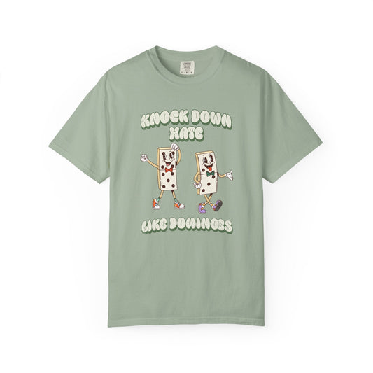 Knock Down Hate Like Dominoes T-Shirt Printify