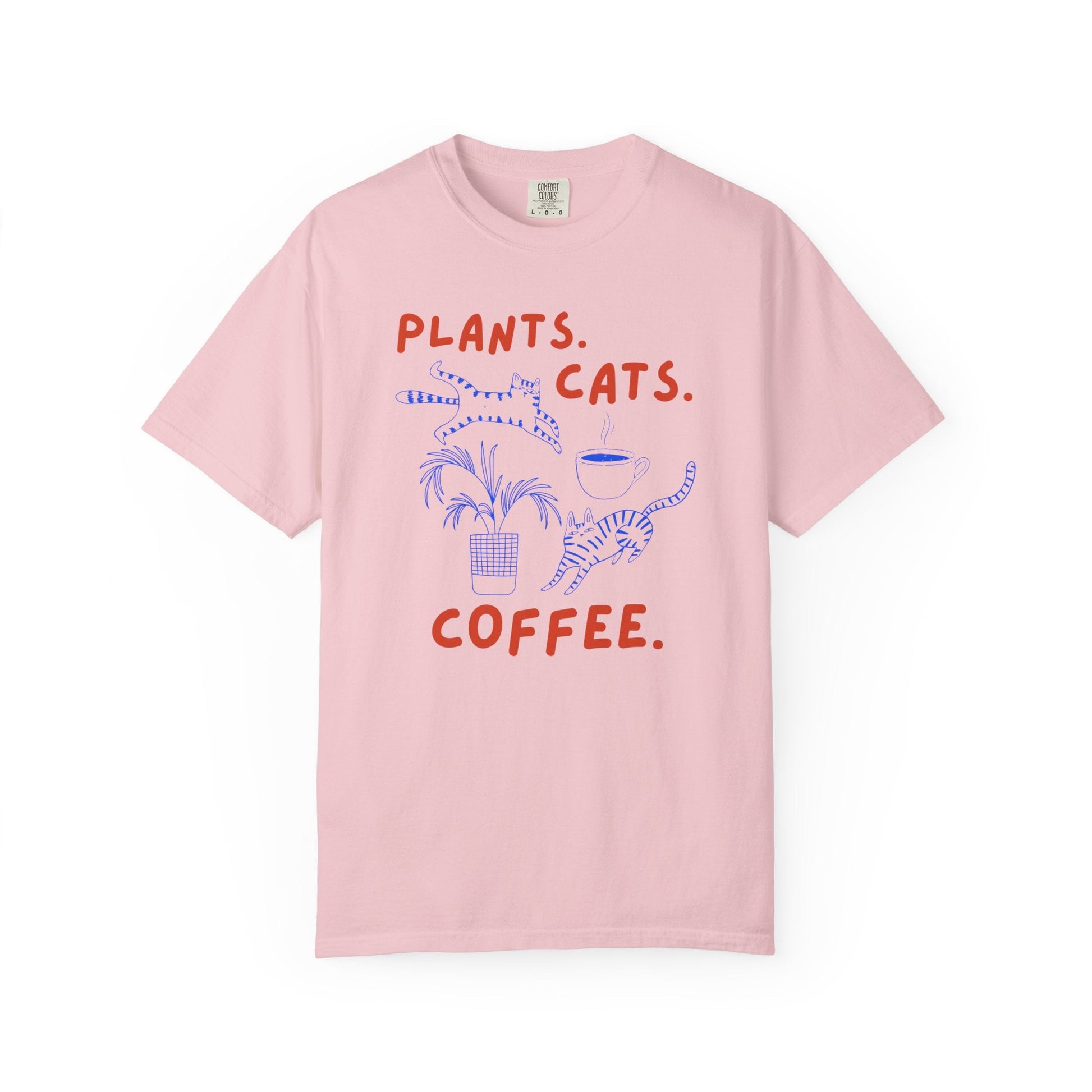 Plants. Cats. Coffee. T-Shirt Printify