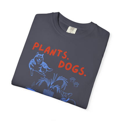 Plants. Dogs. Coffee. T-Shirt Printify