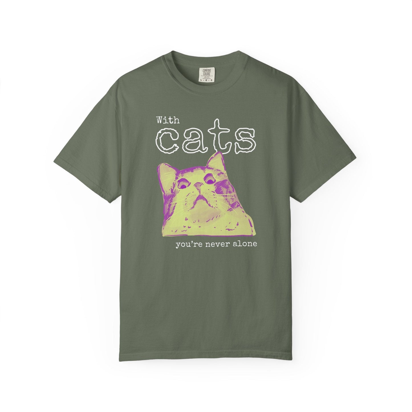 Never Alone Cat T-Shirt Printify
