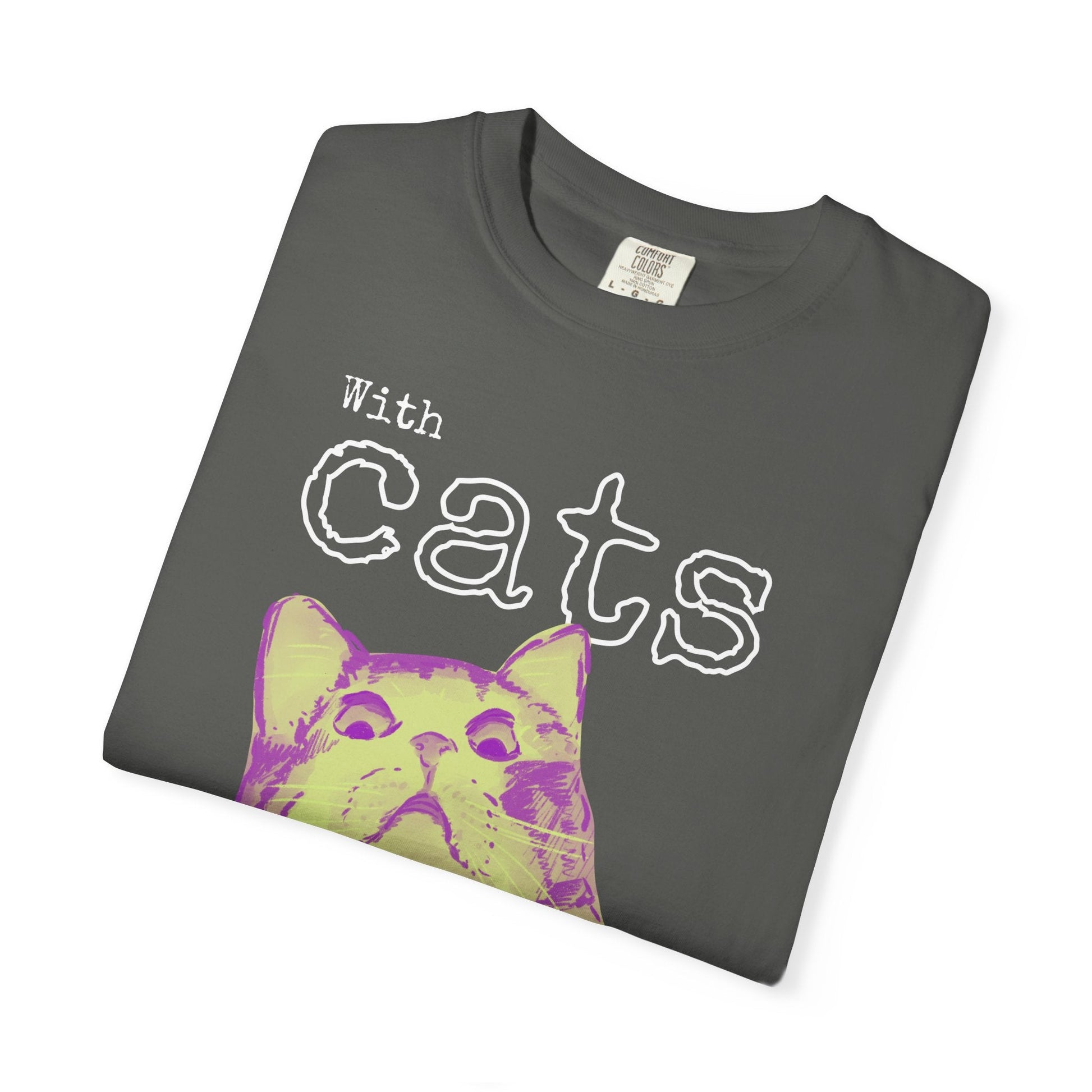 Never Alone Cat T-Shirt Printify