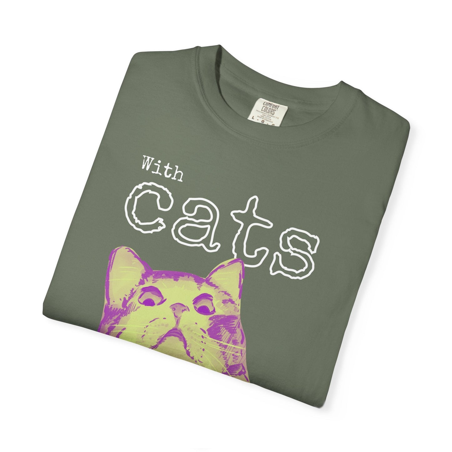 Never Alone Cat T-Shirt Printify