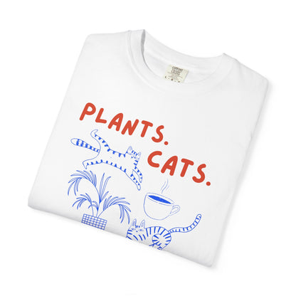 Plants. Cats. Coffee. T-Shirt Printify