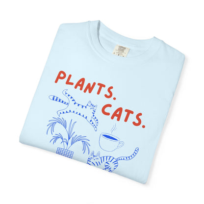Plants. Cats. Coffee. T-Shirt Printify