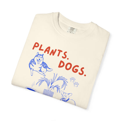 Plants. Dogs. Coffee. T-Shirt Printify