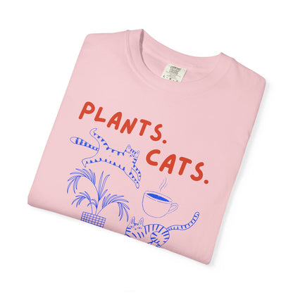 Plants. Cats. Coffee. T-Shirt Printify